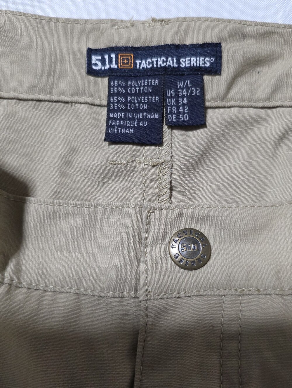 5.11 Tactical Men's Cargo Pants - Tan Size 34x32 Heavy Duty Workwear - Picture 5 of 7